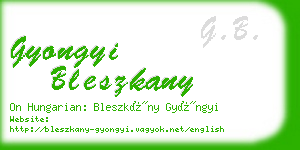 gyongyi bleszkany business card